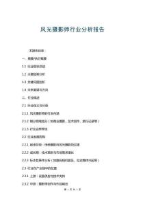 風光攝影師行業分析報告