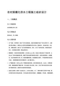 農村規模化供水工程施工組織設計