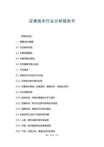 證券技術行業(yè)分析報告書