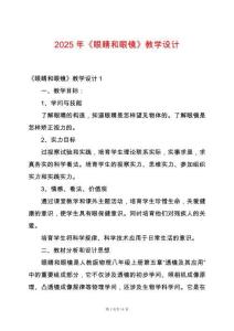 2025年《眼睛和眼鏡》教學設(shè)計