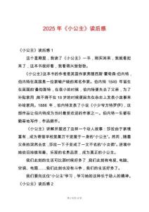 2025年《小公主》讀后感