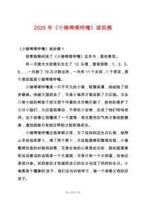 2025年《小豬唏哩呼?！纷x后感