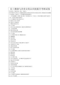 員工激勵(lì)與企業(yè)文化認(rèn)同度提升考核試卷