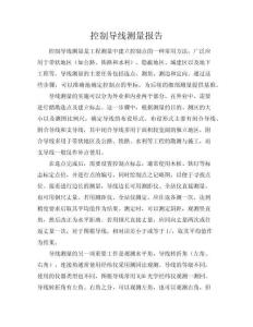 控制導(dǎo)線測(cè)量報(bào)告