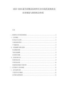 2025-2030最全面覆蓋原材料行業(yè)市場(chǎng)發(fā)展現(xiàn)狀及未來(lái)規(guī)劃與投資機(jī)會(huì)體系