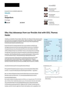 英文【Bernstein】西卡公司：與首席執(zhí)行官托馬斯·哈斯勒爐邊談話的要點