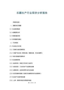 樂器生產行業現狀分析報告