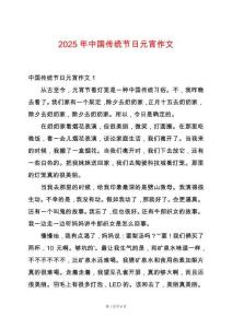 2025年中國傳統(tǒng)節(jié)日元宵作文