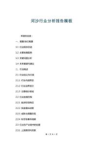 河沙行業(yè)分析報(bào)告模板