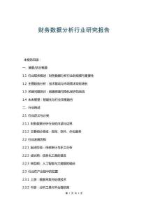 財務(wù)數(shù)據(jù)分析行業(yè)研究報告
