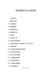 臨汾服裝行業分析報告