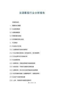 法語影視行業(yè)分析報告