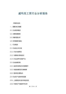 威瑪克工貿(mào)行業(yè)分析報告
