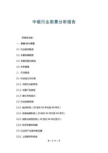 中板行業前景分析報告