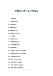 零食店電商行業分析報告