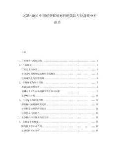 2025-2030中國相變儲能材料能效比與經濟性分析報告