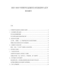 2025-2030中國軟件信息服務(wù)行業(yè)發(fā)展趨勢與競爭格局報(bào)告