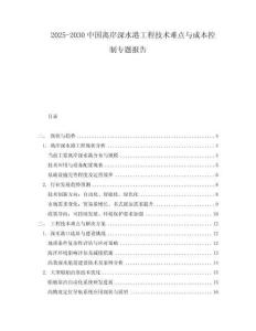 2025-2030中國離岸深水港工程技術難點與成本控制專題報告