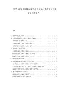 2025-2030中國集裝箱碼頭自動化技術應用與市場前景預測報告