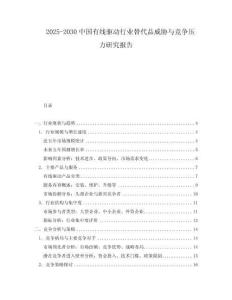 2025-2030中國有線驅(qū)動行業(yè)替代品威脅與競爭壓力研究報(bào)告