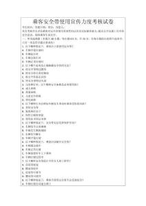 乘客安全帶使用宣傳力度考核試卷