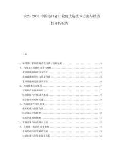 2025-2030中國港口老舊設施改造技術方案與經濟性分析報告