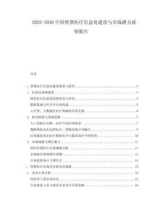 2025-2030中國智慧醫療信息化建設與市場潛力展望報告