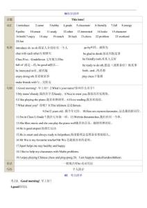 （譯林2024版）英語七年級上冊 詳細知識清單