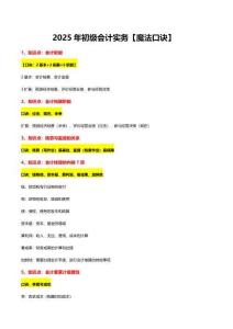 2025初級(jí)會(huì)計(jì)《實(shí)務(wù)》魔法口訣