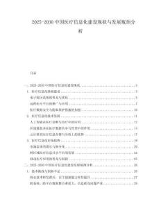 2025-2030中國醫(yī)療信息化建設(shè)現(xiàn)狀與發(fā)展瓶頸分析
