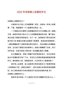2025年動物感人故事的作文