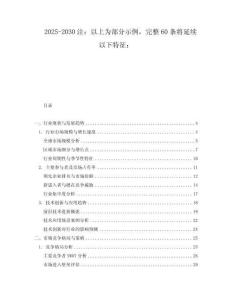 2025-2030注：以上為部分示例，完整60條將延續(xù)以下特征：