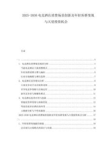 2025-2030電競酒店消費場景創新及年輕客群變現與天使投資機會
