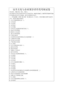 安全文化與企業領導者作用考核試卷