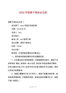 2025年團委干部會議記錄