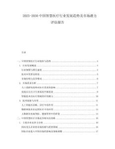 2025-2030中國智慧醫療行業發展趨勢及市場潛力評估報告