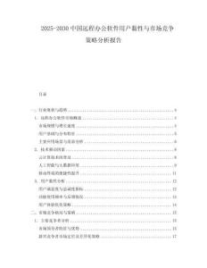 2025-2030中國遠(yuǎn)程辦公軟件用戶黏性與市場(chǎng)競(jìng)爭策略分析報(bào)告