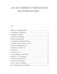 2025-2030中國新能源汽車產(chǎn)業(yè)鏈發(fā)展前景及競爭態(tài)勢與投資策略全景分析報告