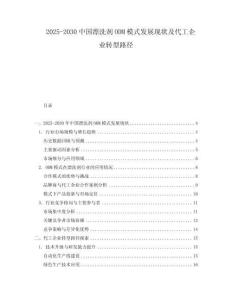 2025-2030中國漂洗劑ODM模式發(fā)展現(xiàn)狀及代工企業(yè)轉(zhuǎn)型路徑