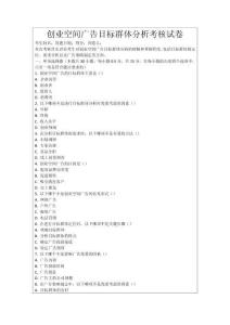 創業空間廣告目標群體分析考核試卷