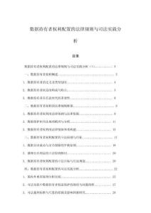 數據持有者權利配置的法律規則與司法實踐分析