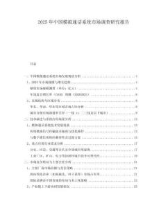 2025年中國模擬通話系統市場調查研究報告