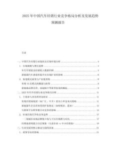 2025年中國汽車經(jīng)銷行業(yè)競爭格局分析及發(fā)展趨勢預(yù)測報告