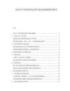 2025年中國直臂電動擋車器市場調查研究報告