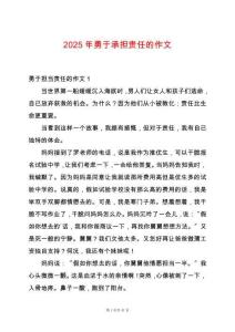 2025年勇于承擔責任的作文