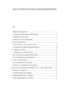 2025年中國農用車起動機單向器市場調查研究報告