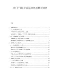 2025年中國礦用電磁起動器市場調(diào)查研究報告