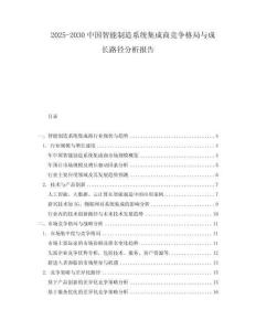 2025-2030中國智能制造系統(tǒng)集成商競爭格局與成長路徑分析報告