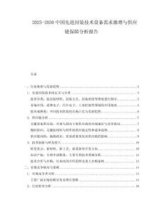 2025-2030中國先進封裝技術設備需求激增與供應鏈保障分析報告