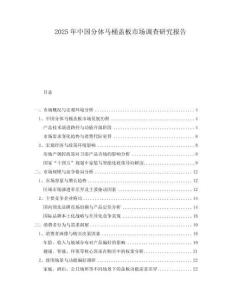 2025年中國分體馬桶蓋板市場調(diào)查研究報告